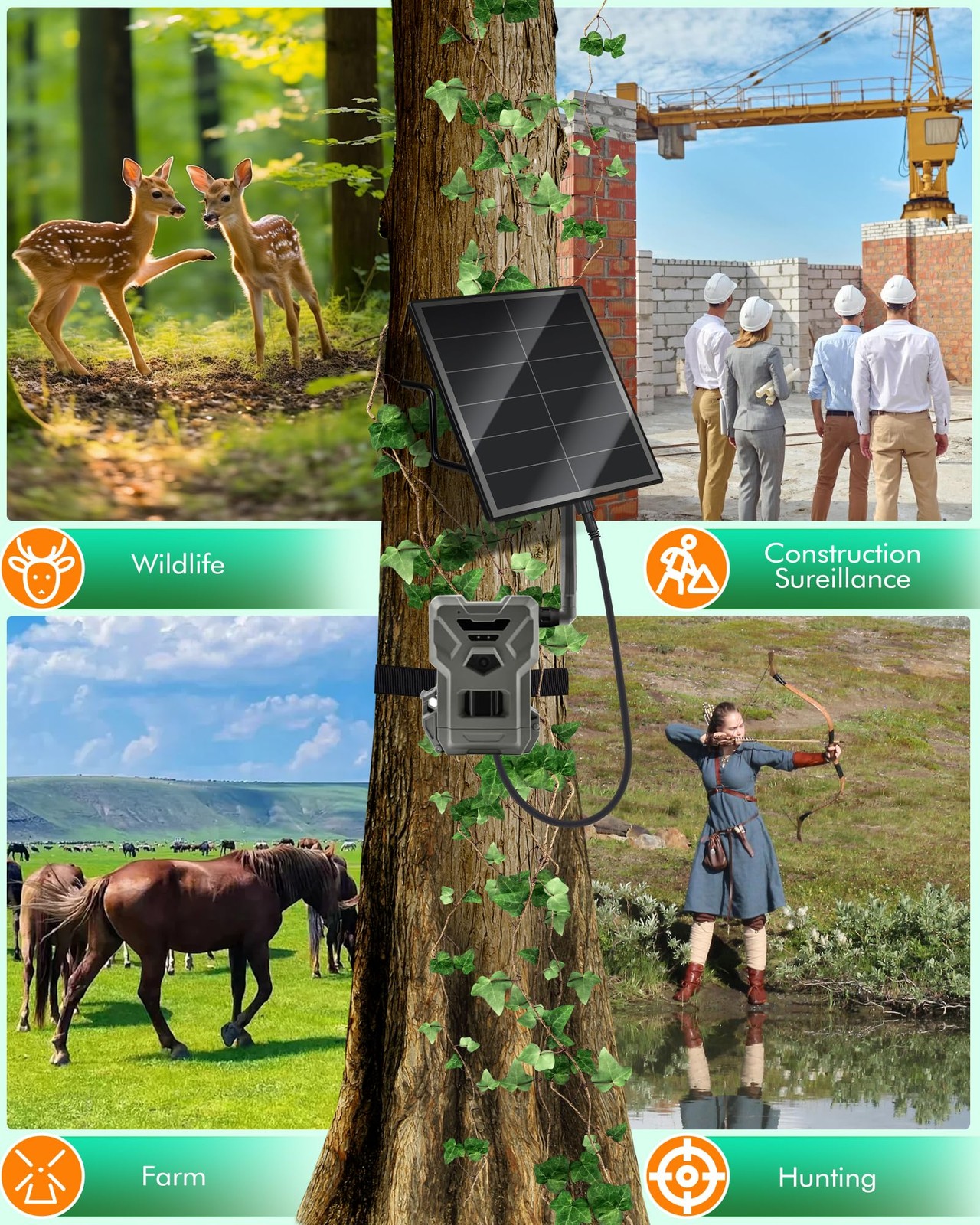 KEPEAK Solar Panel for Trail Camera - 6000mAh 1 Pc trail camera solar panel