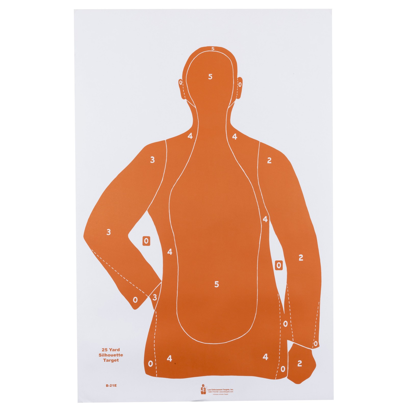 Action Target B-21E Silhouette Target Orange 24x45 100 Pack Paper