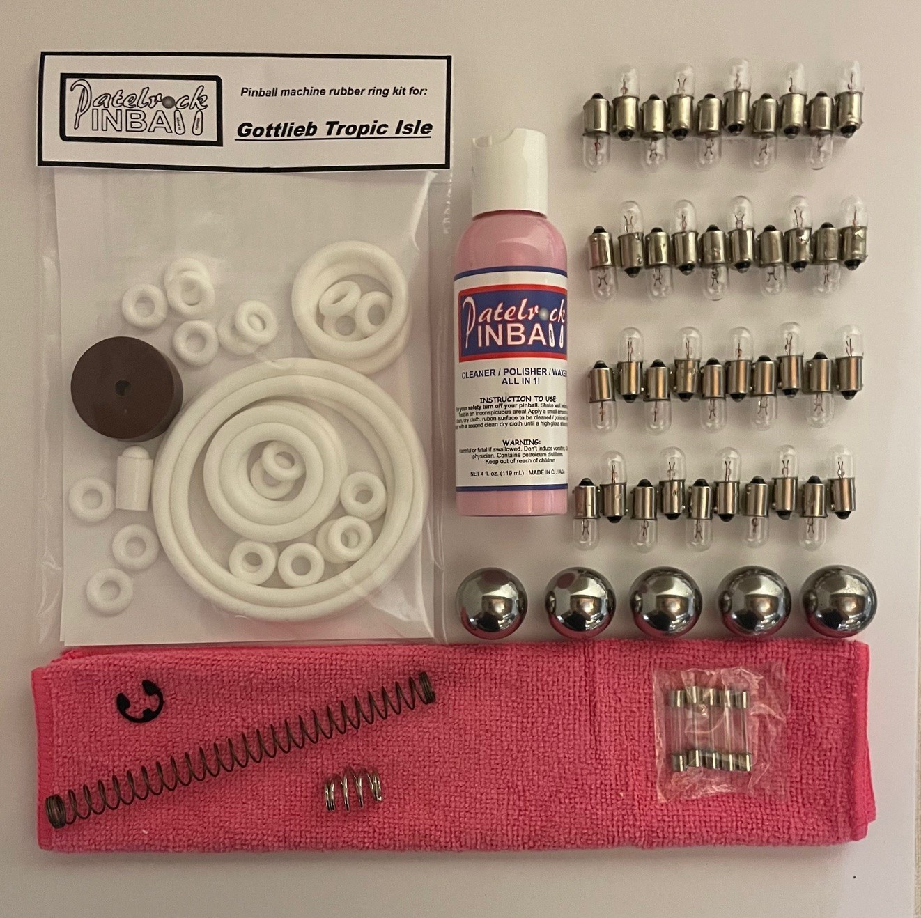 1962 Gottlieb Tropic Isle Pinball Machine Maintenance Tune Up Kit