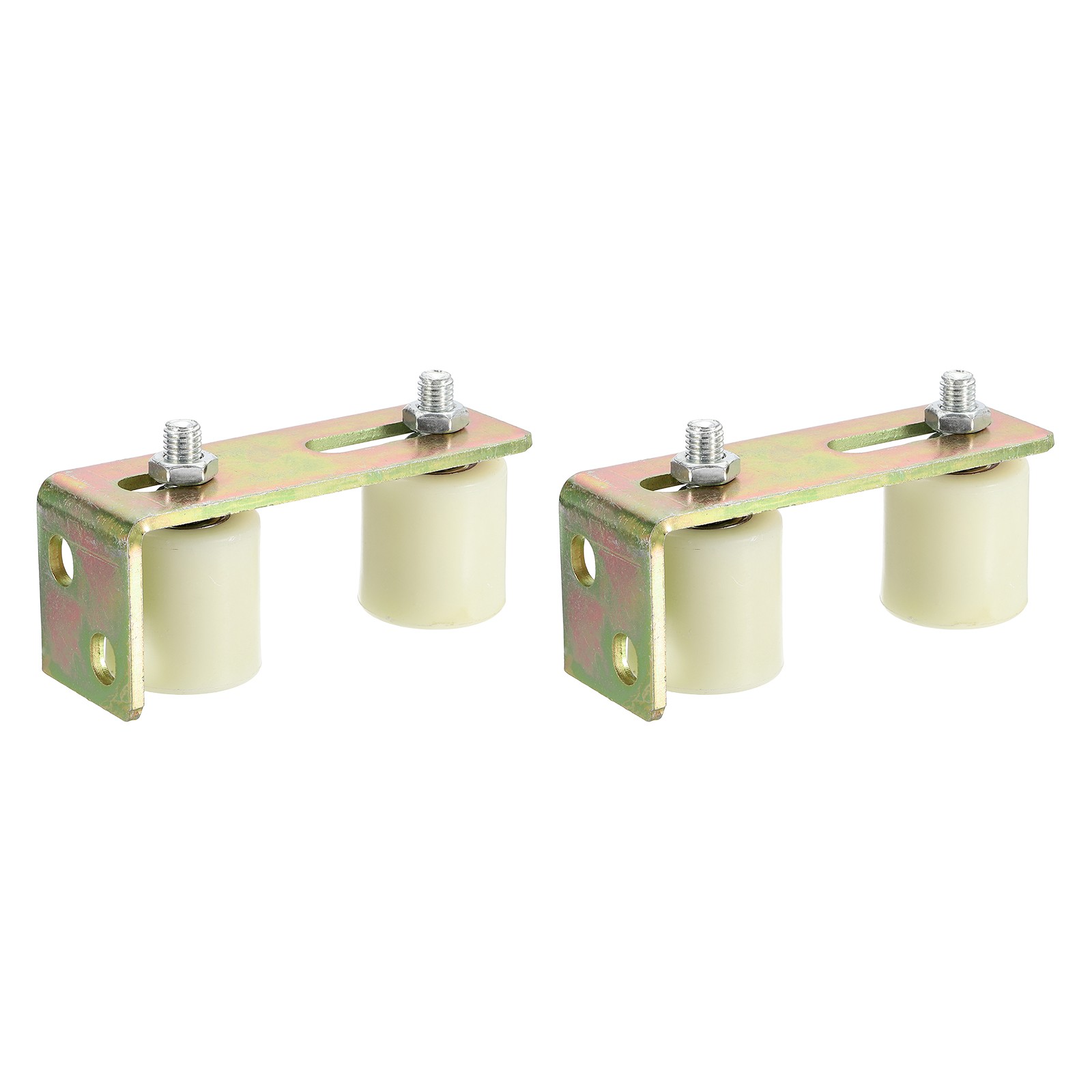 2Set Slide Gate Guide Roller 2" Adjustable Nylon Rollers with Bracket, White