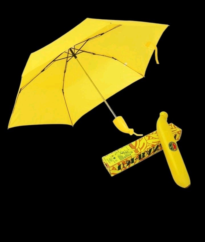 Novelty UM-Banana  Folding Yellow Umbrella Sun Or Rain Protection W Banana Case