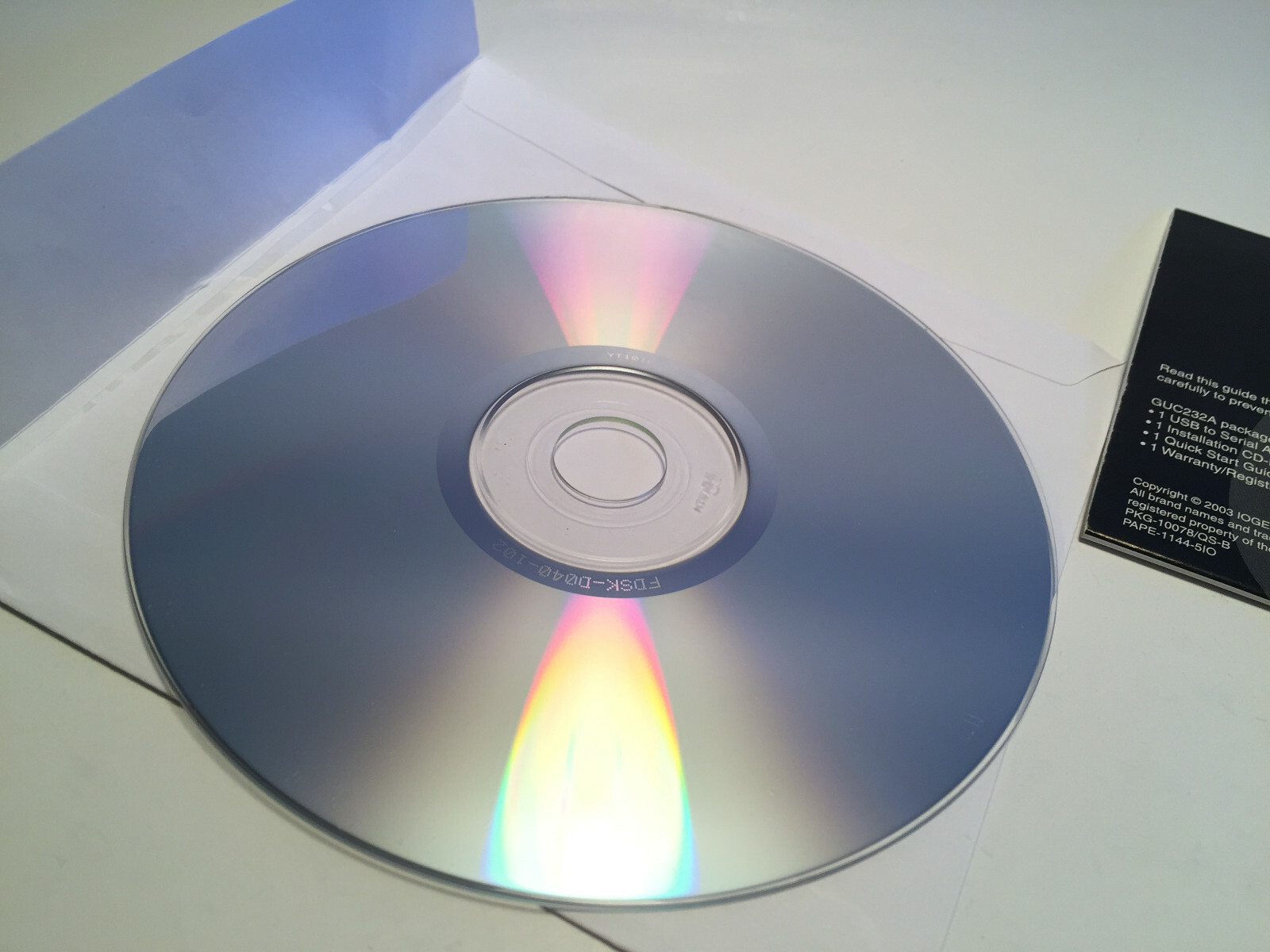 IOGEAR USB to Serial adapter installation CD with GUC232A quick start guide