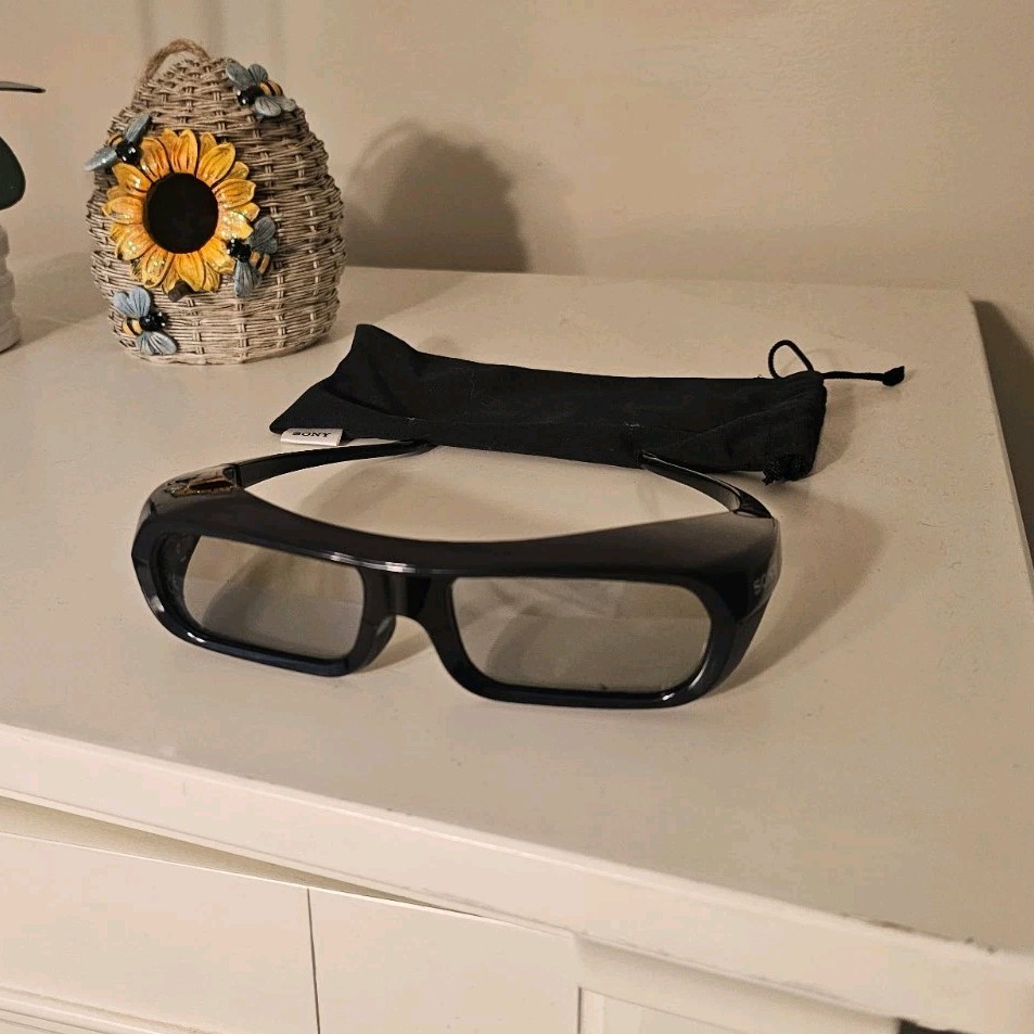 Sony 3D TV Glasses HUODHAJ Black with Soft Drawstring Case