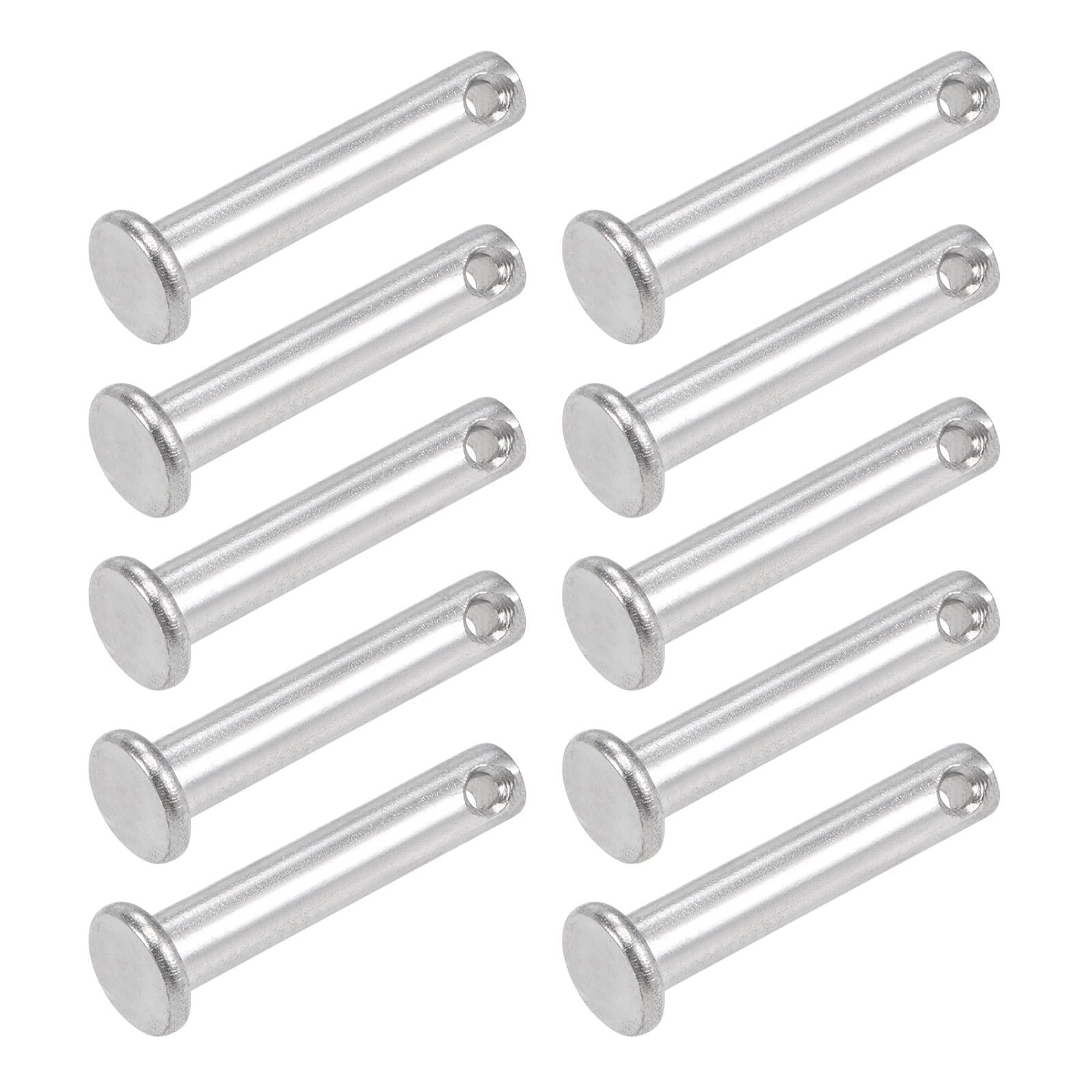 Clevis Pins 5mmx25mm 10Pcs Single Hole Flat Head 304 Stainless Steel Fastener