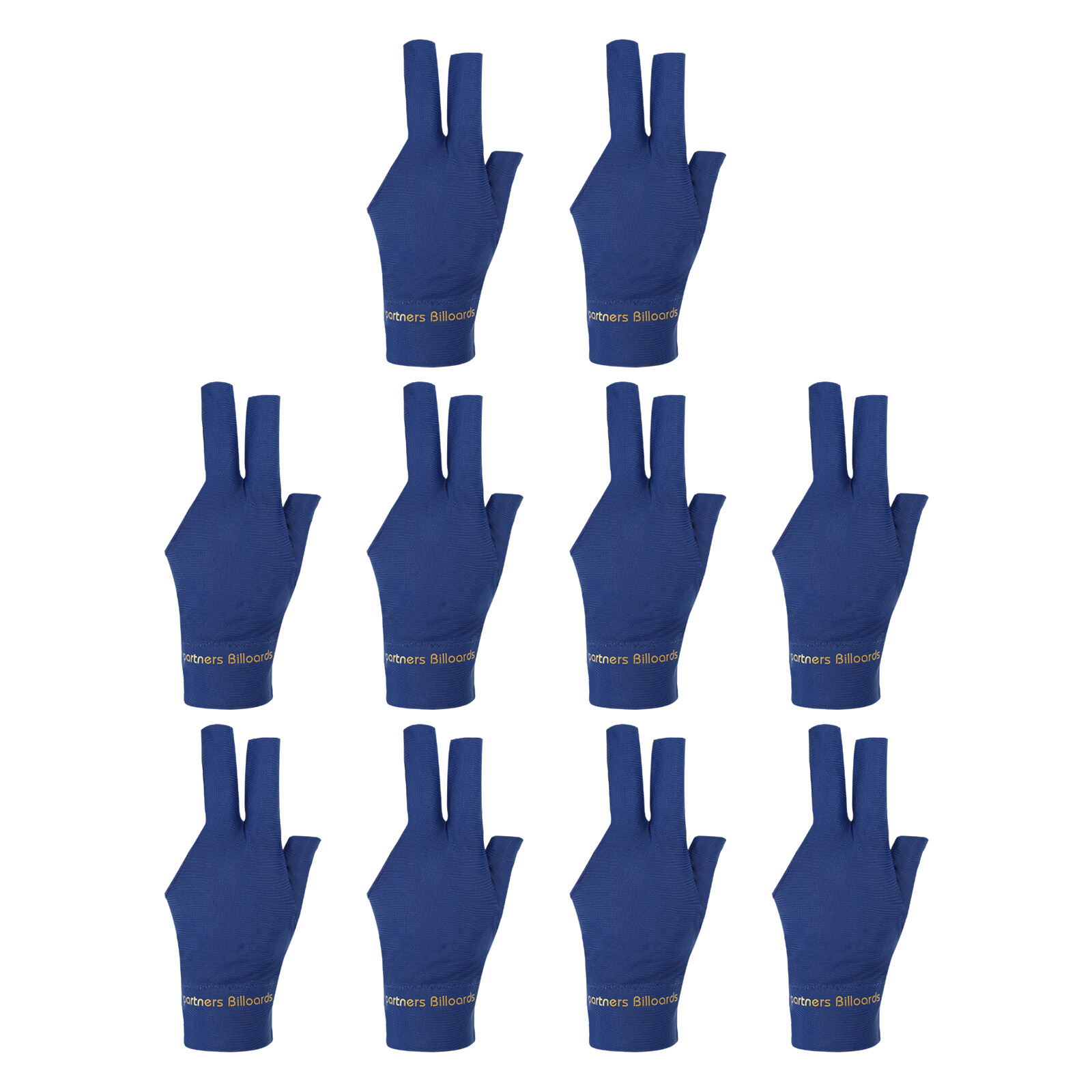 10Pcs 3 Finger Pool Glove Left Hand Billiard Gloves Dark Blue