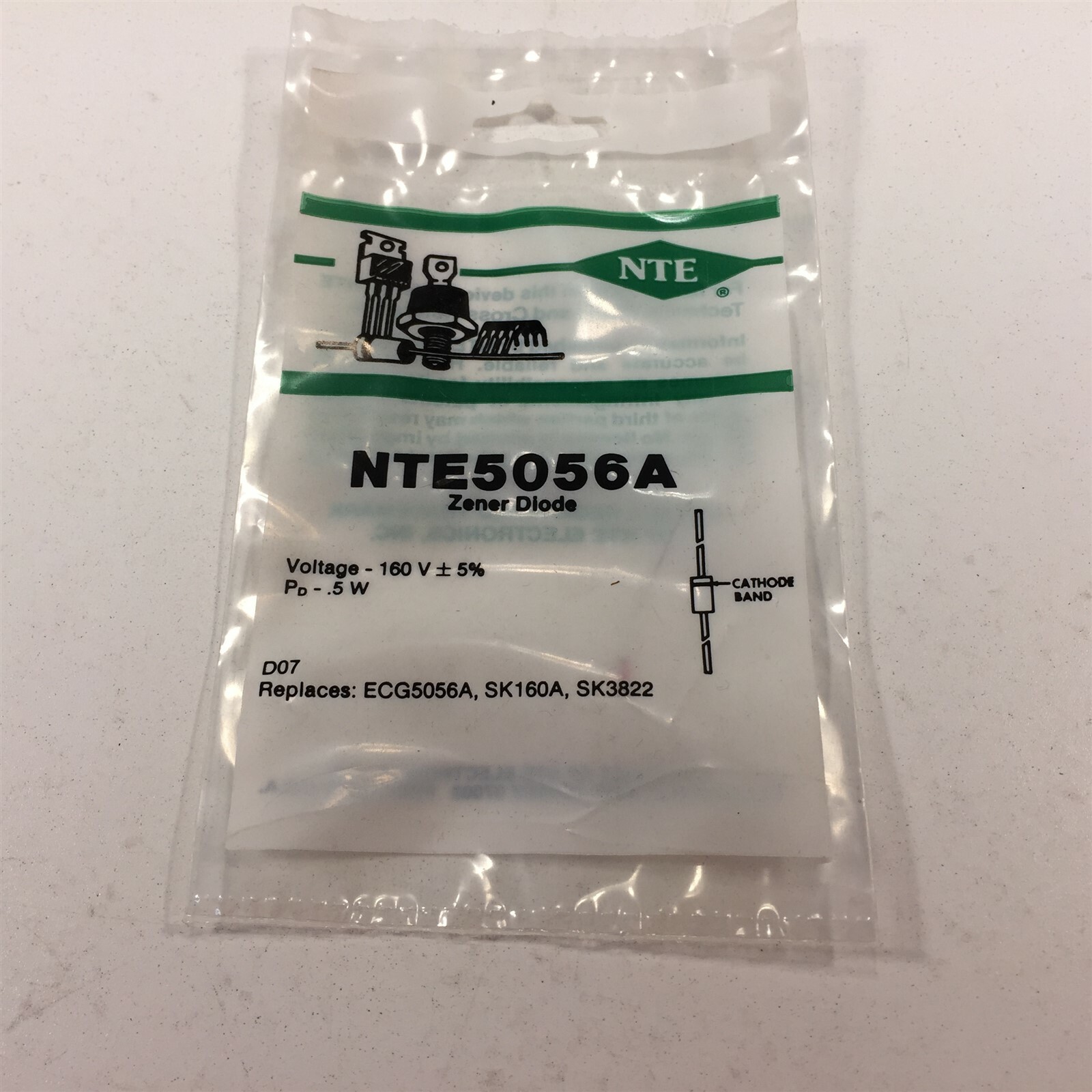(6) NTE5056A Zener Diode, 1/2 Watt - Lot of 6