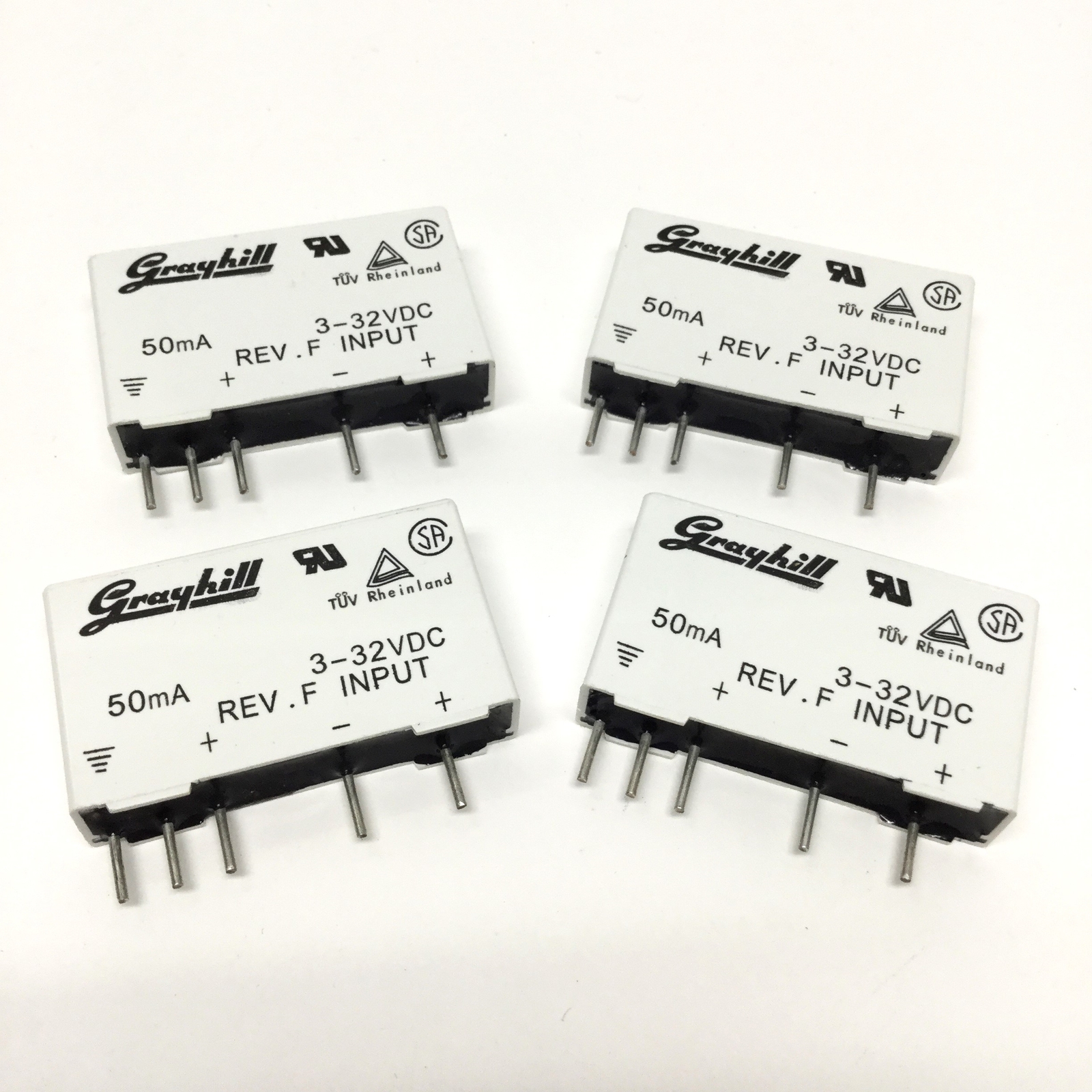 Lot of 4 Grayhill 70M-IDC5 Rev F SSR DC Digital Input Module, 3-32VDC 50mA