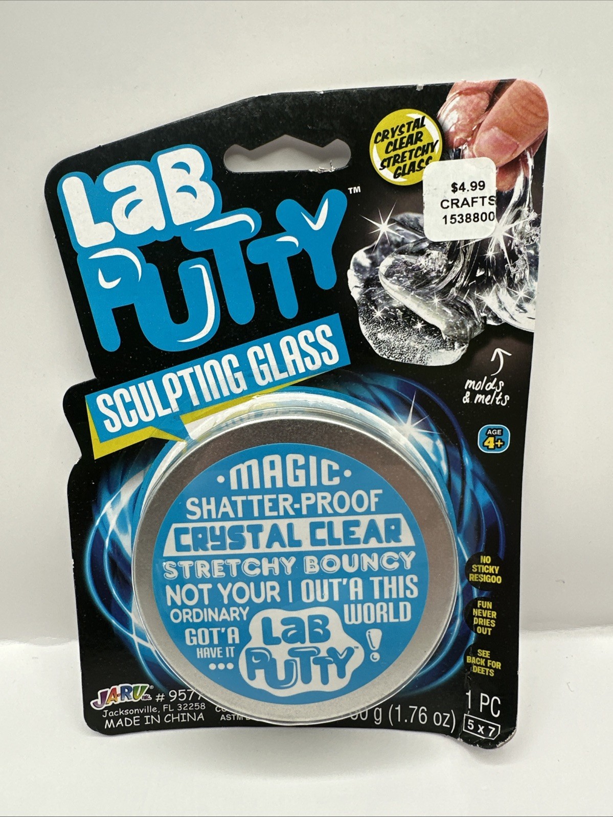 Lab Putty Sculpting Glass Jaru Sensory Clear Stretchy Glass 1.76 Oz
