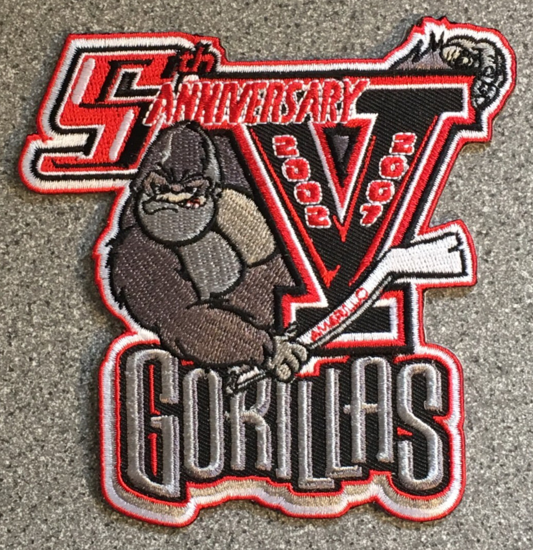 2007 AMARILLO GORILLAS 5TH YEAR CHL HOCKEY MINORS 4.25" DEFUNCT TEAM LOGO PATCH