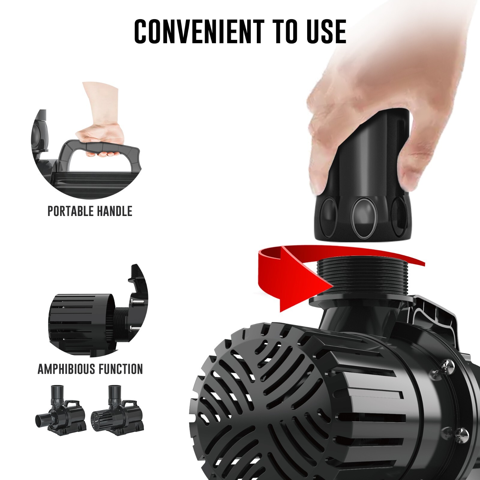 6870 GPH External Submersible Water Pump 400W with controller