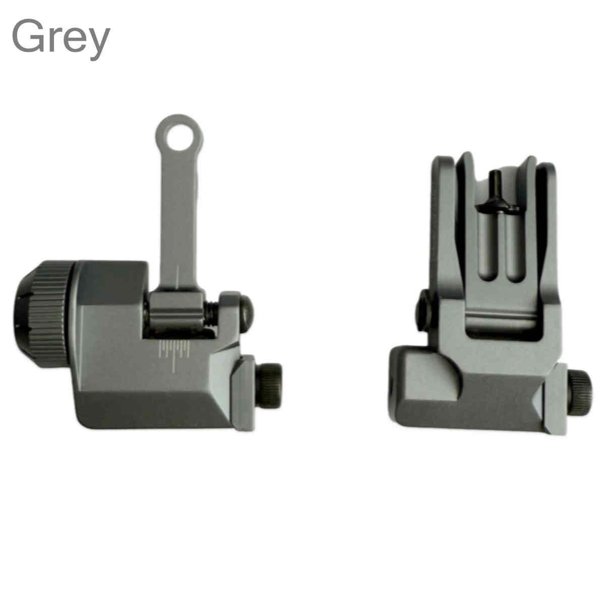 Gray 1 Pair T actical Low Profile Metal Sights Folding Iron Front & Rear Set