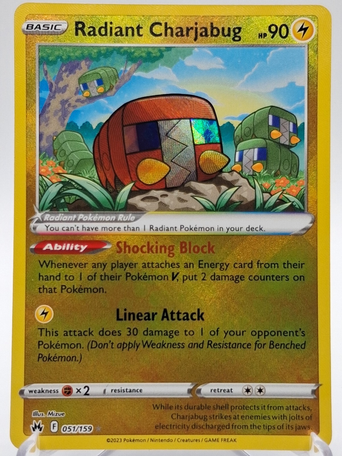SWSH Crown Zenith - Radiant Charjabug 051/159 Holo - NM