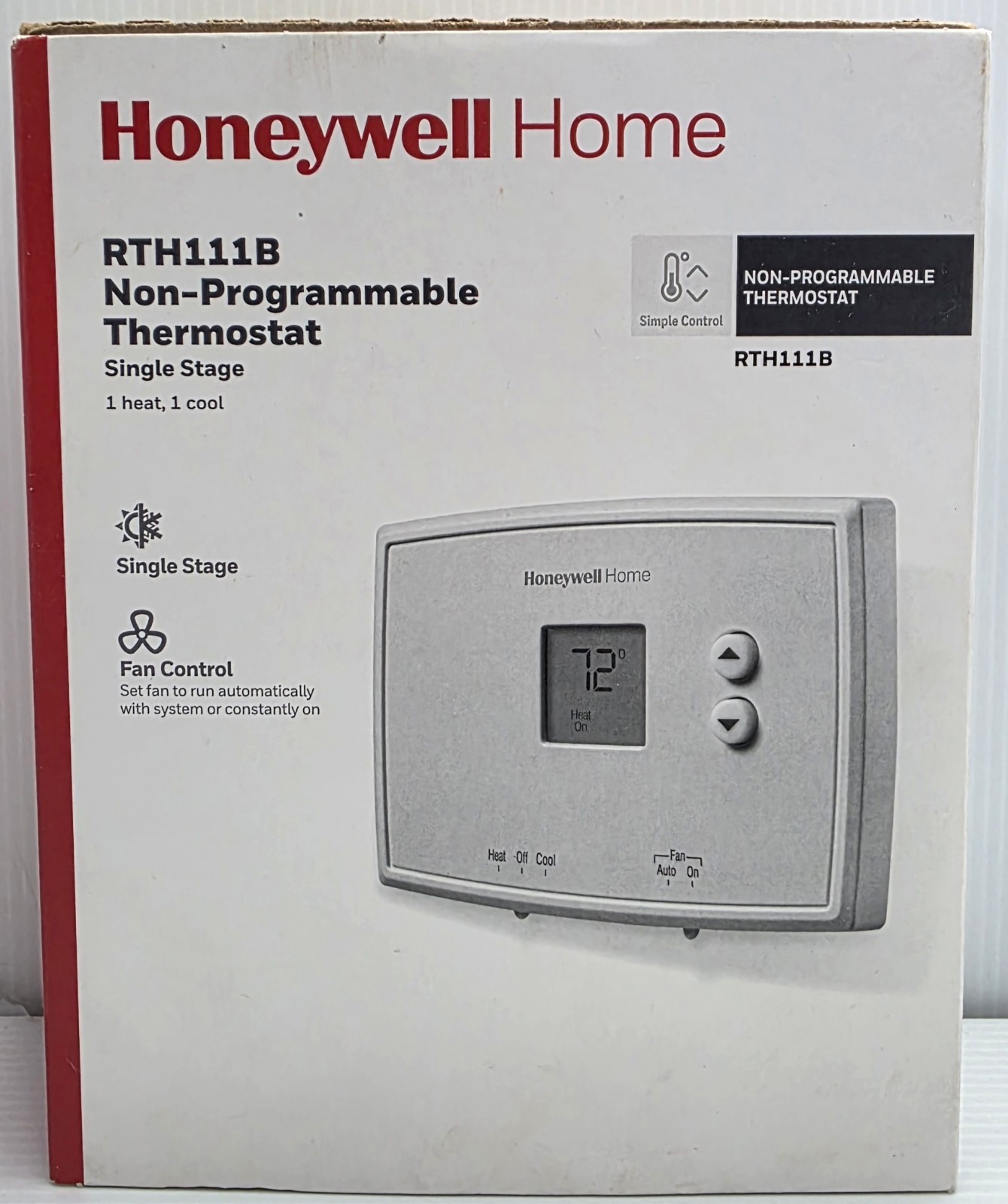 HONEYWELL HOME RTH111B NON-PROGRAMMABLE SINGLE STAGE THERMOSTAT 1-HEAT 1-COOL