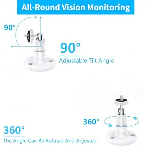 2 Pack Adjustable Security Wall Mount for Ring Camera&Stick Up Cam White