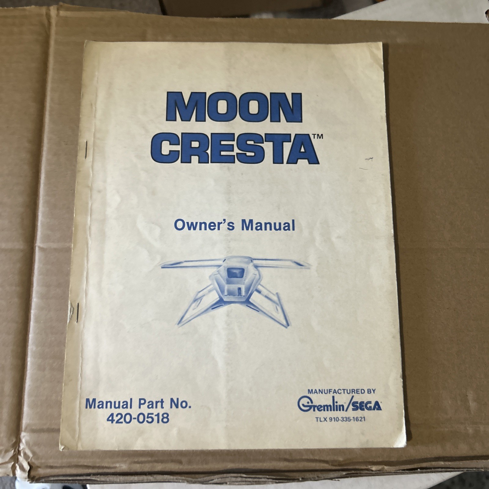 original Factory Moon cresta With Schematics Sega Arcade Video game manual