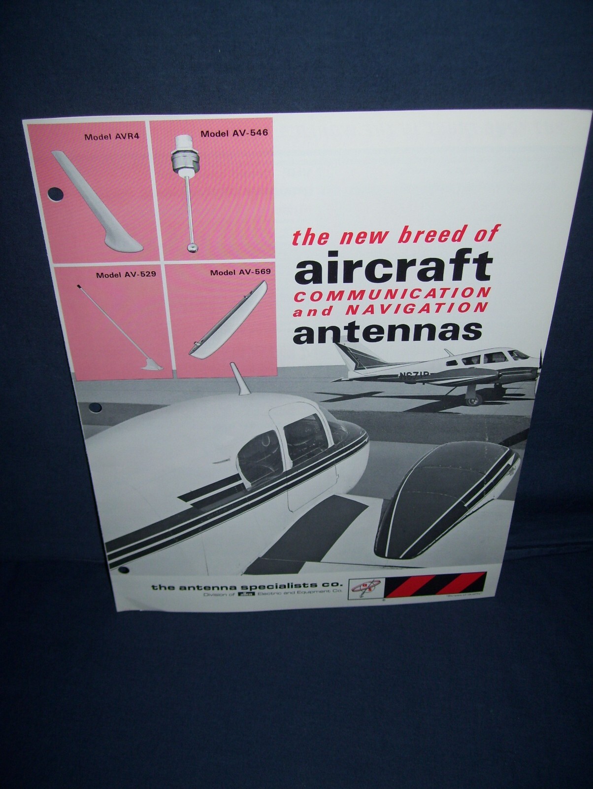 Vintage The Antenna Specialist Sales and Spec Brochure Used 1971 AV-3010A