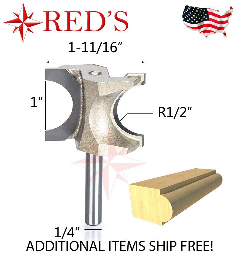 Tideway Carbide Pro LC6061604 1D x 1/2R Half Round 1/4" shank router bit