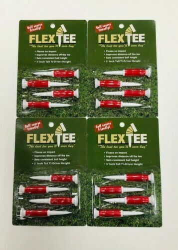 FLEX TEE 3" DRIVER GOLF TEE- RED 4 Packs (16 tees)