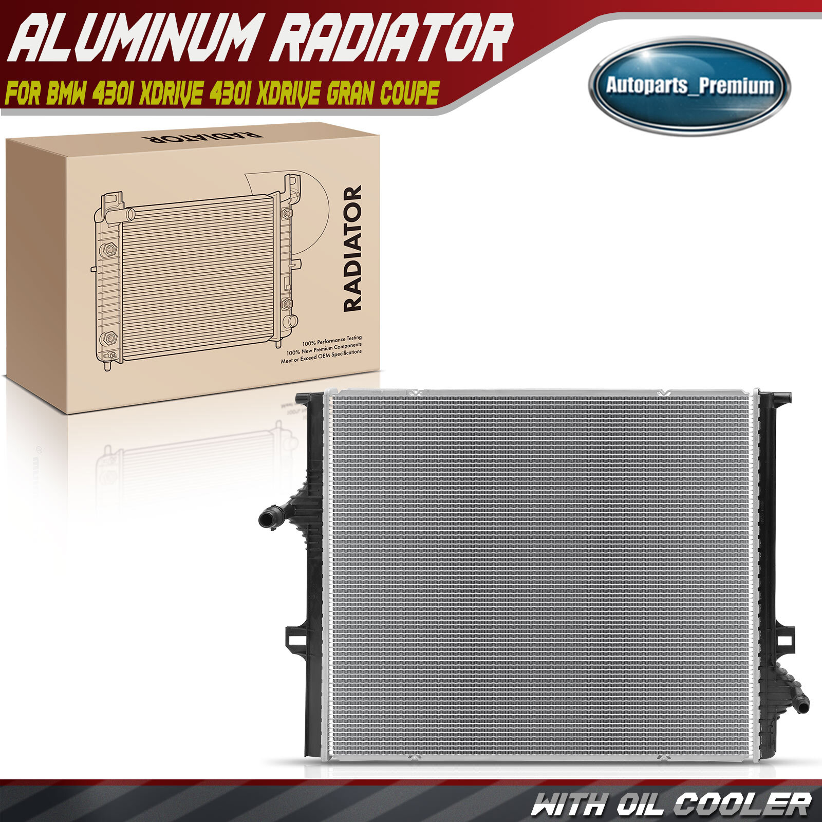Radiator w/o Oil Cooler for BMW 230i 230i xDrive 330e 330i 330i GT xDrive 340i