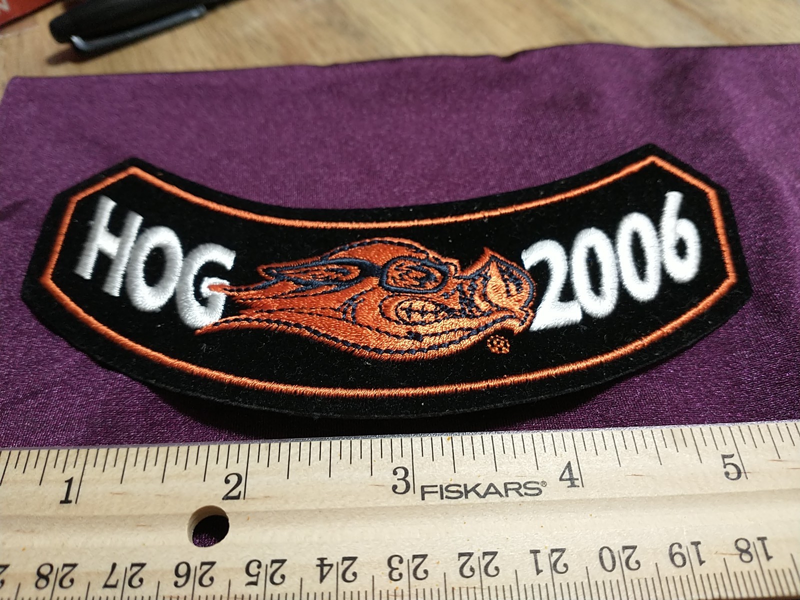 HARLEY DAVIDSON Embroidered Patch 6" X 2" HARLEY OWNERS GROUP 2006 ROCKER PATCH