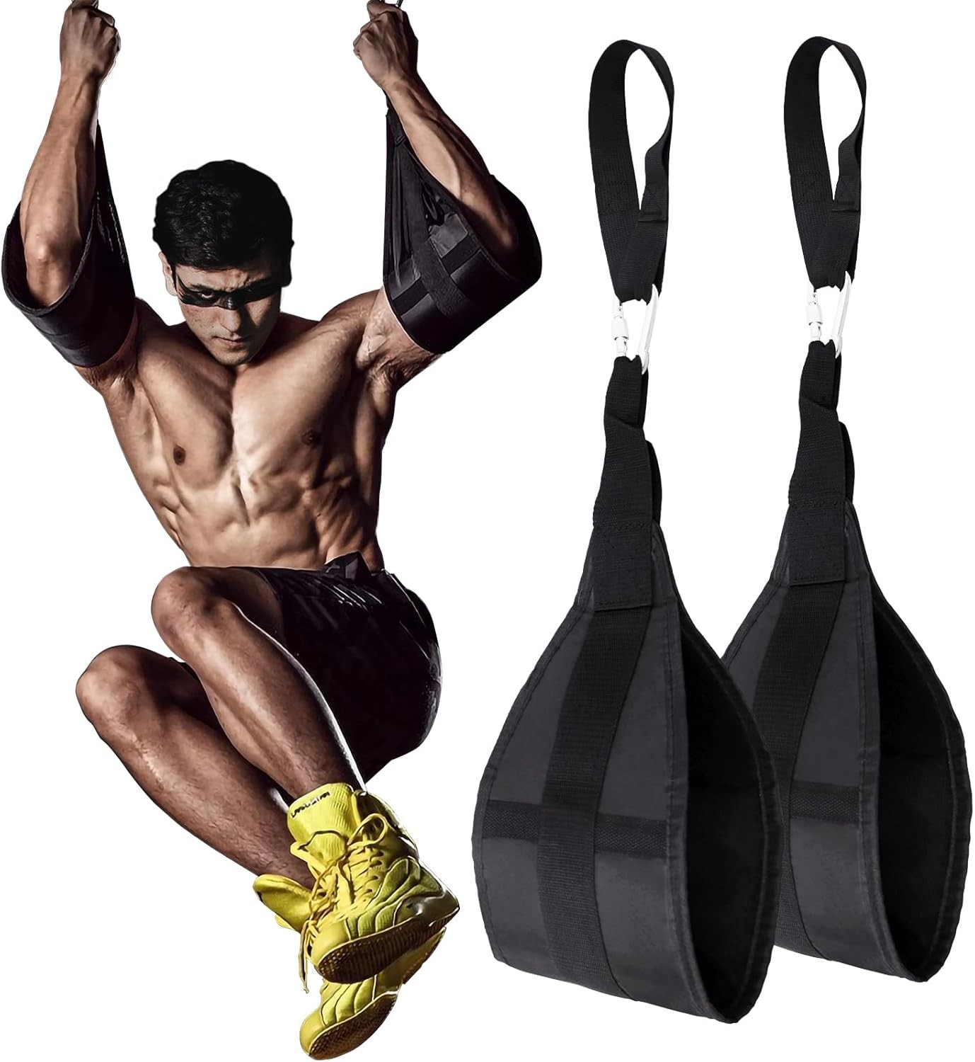 Hanging Ab Straps for Pull Up Bar: Gym Sling Arm up Black