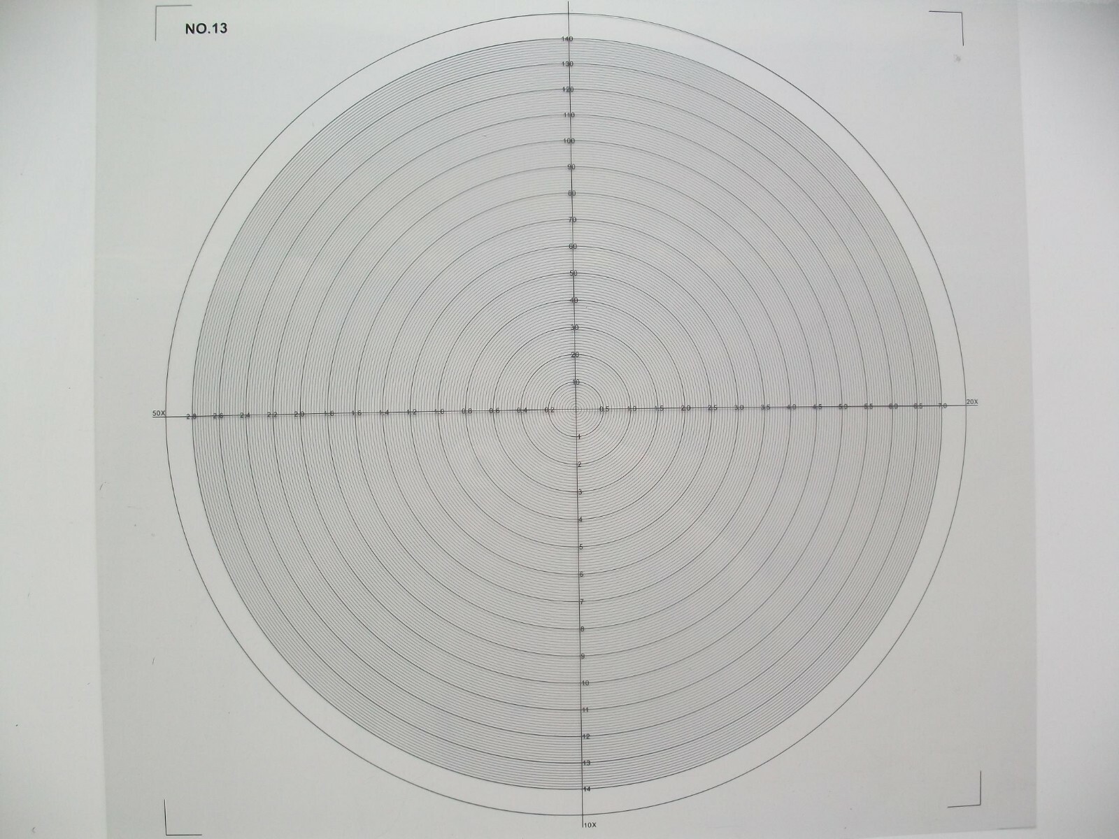 Optical Comparator Chart For Profile Projector Overlay Chart NO 13