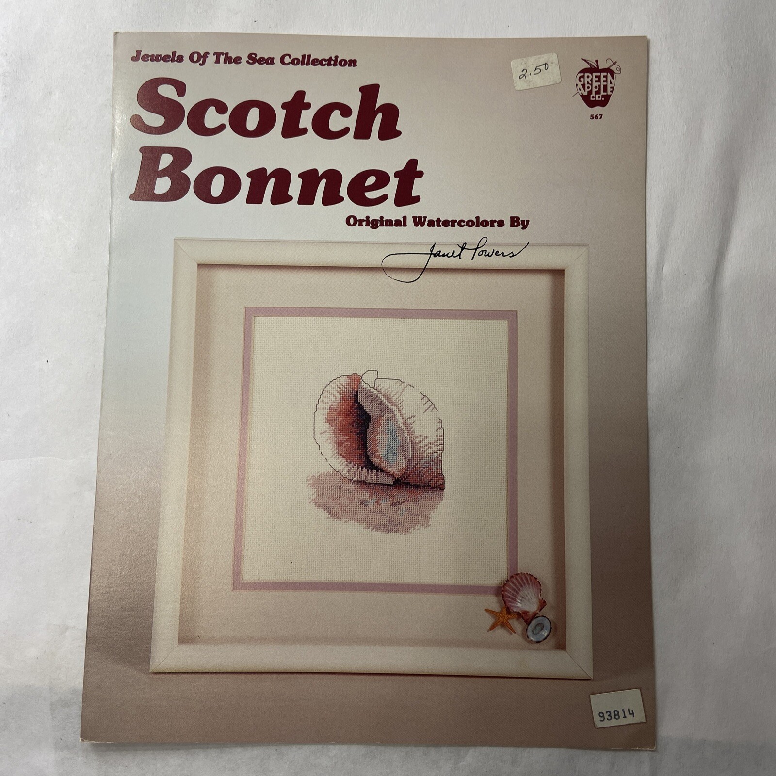 Green Apple Cross Stitch Pattern 567 Scotch Bonnet Jewels of the Sea VTG 1987