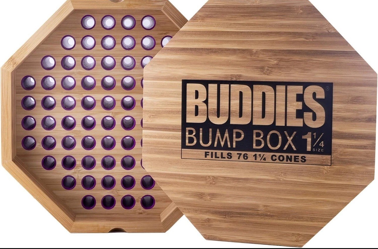 Buddies Rolling Bump Box For 76 Pre Rolled Cones Simple Spray And Pack