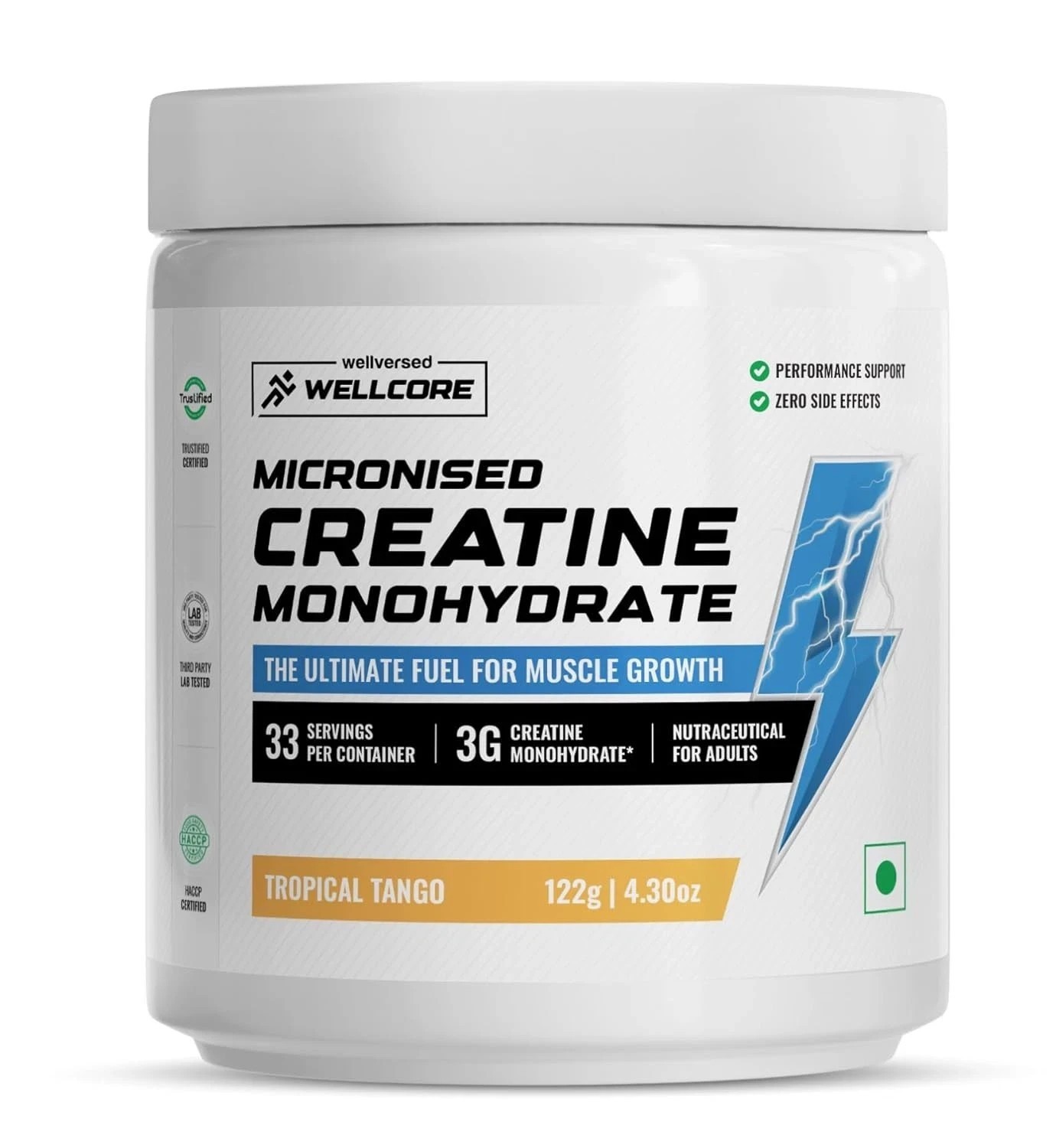 Wellcore Micronised Creatine Monohydrate Powder Tropical Tango Flavour 122g