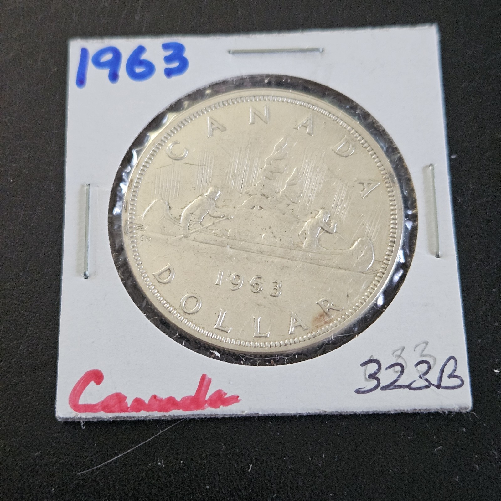 1963 Canada Silver Dollar. 80%. Elizabeth II.     CANAH
