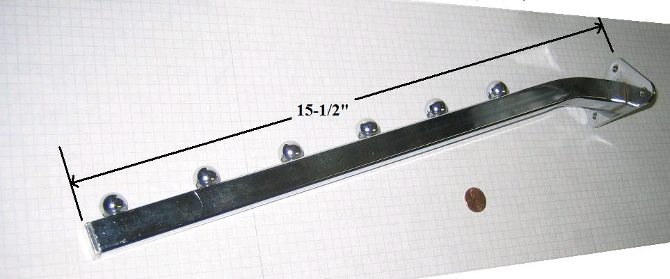 KASON #6664 DOWNSLANT WATERFALL BRACKET,15-1/4" PROJECTION, BRIGHT CHROME FINISH