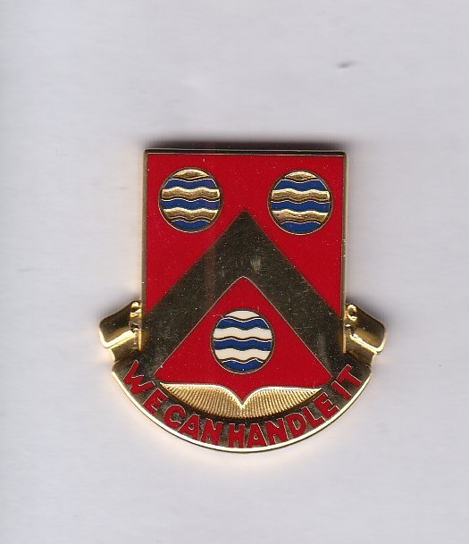 US Army 498th Support Bn Quartermaster QM Supply crest DUI badge V-21 clutchback