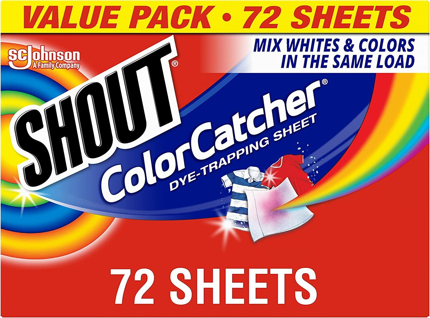 Shout Color Catcher Sheets for Laundry, Maintains Clothes Original Colors, 72 Ct