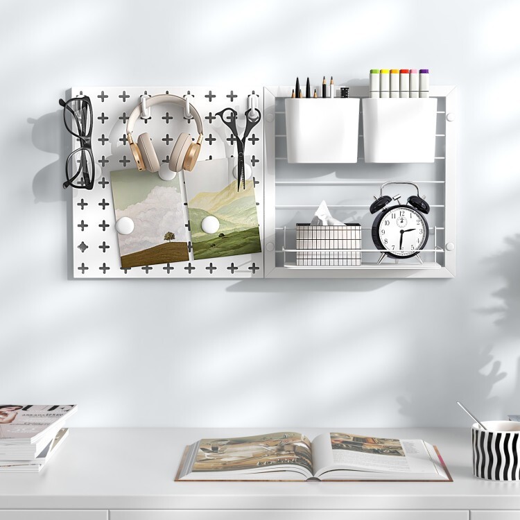 Pegboard Hooks Combination Set Storage Organizer Wall With 0.6" Thickened Panel