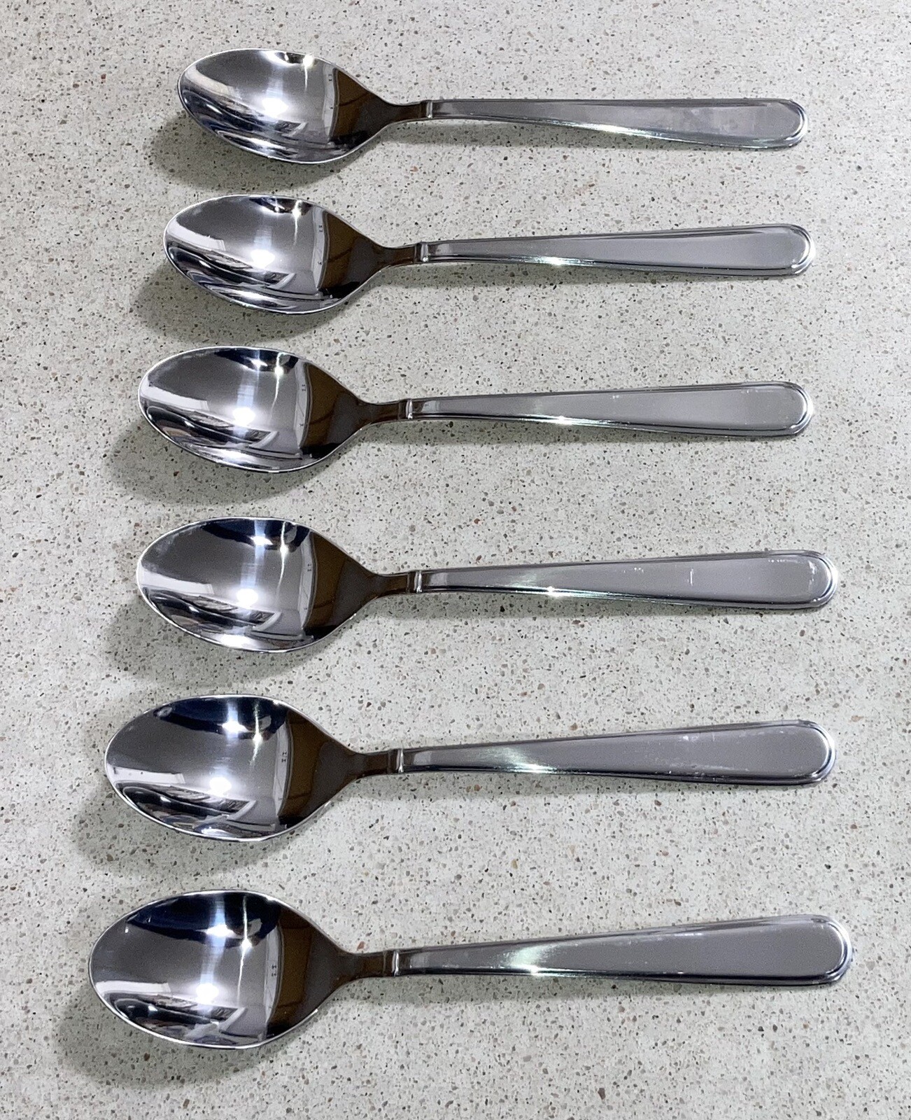 Lot of 6 Cambridge Rosalind Pattern Stainless Steel Tablespoons