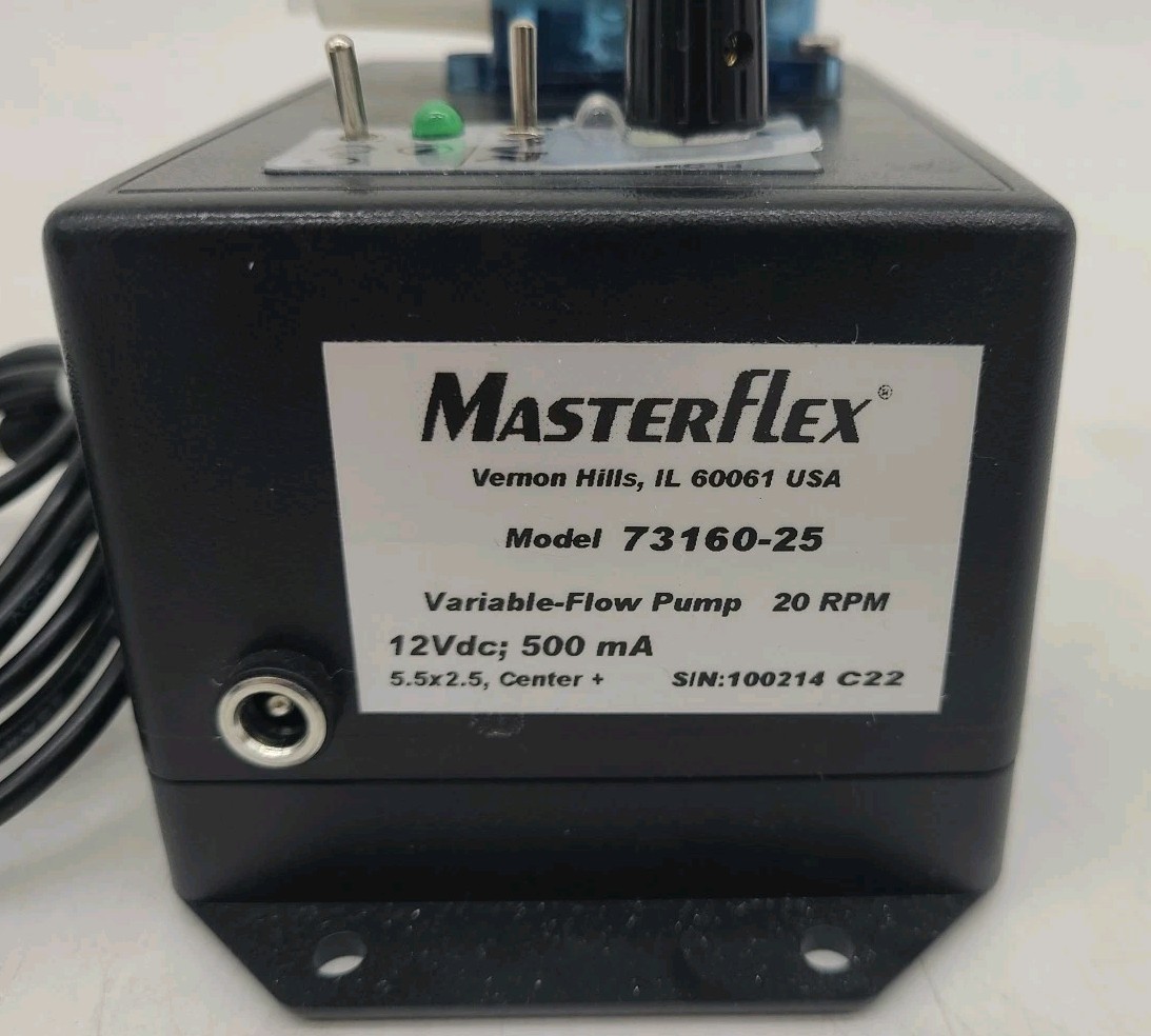 MasterFlex 73160-25 Variable-Flow Pump 20 RPM, 12 Vdc, 500 mA
