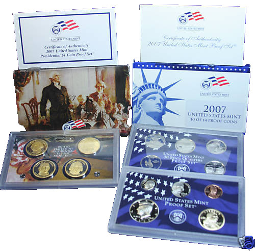 2007-S US Mint Proof Set | 14 Coins | State Quarters & Presidential Dollars