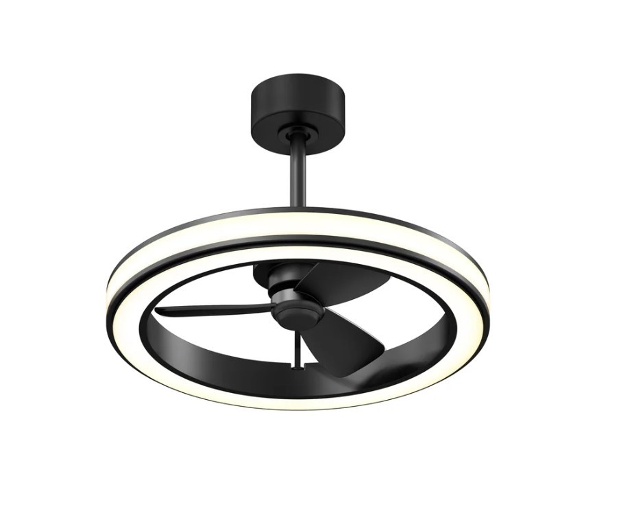 Artika 23FAN-SUR-C2BL Edwin 23" LED Ceiling Fan Chandelier in Black NEW