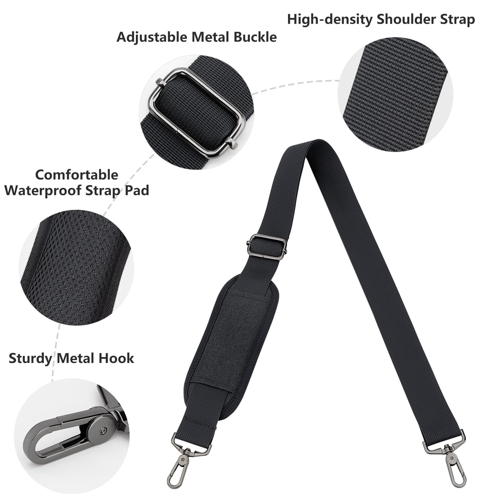 59 Inch Shoulder Strap for Bag, Adjustable Soft Padded Replacement Purse Strap..