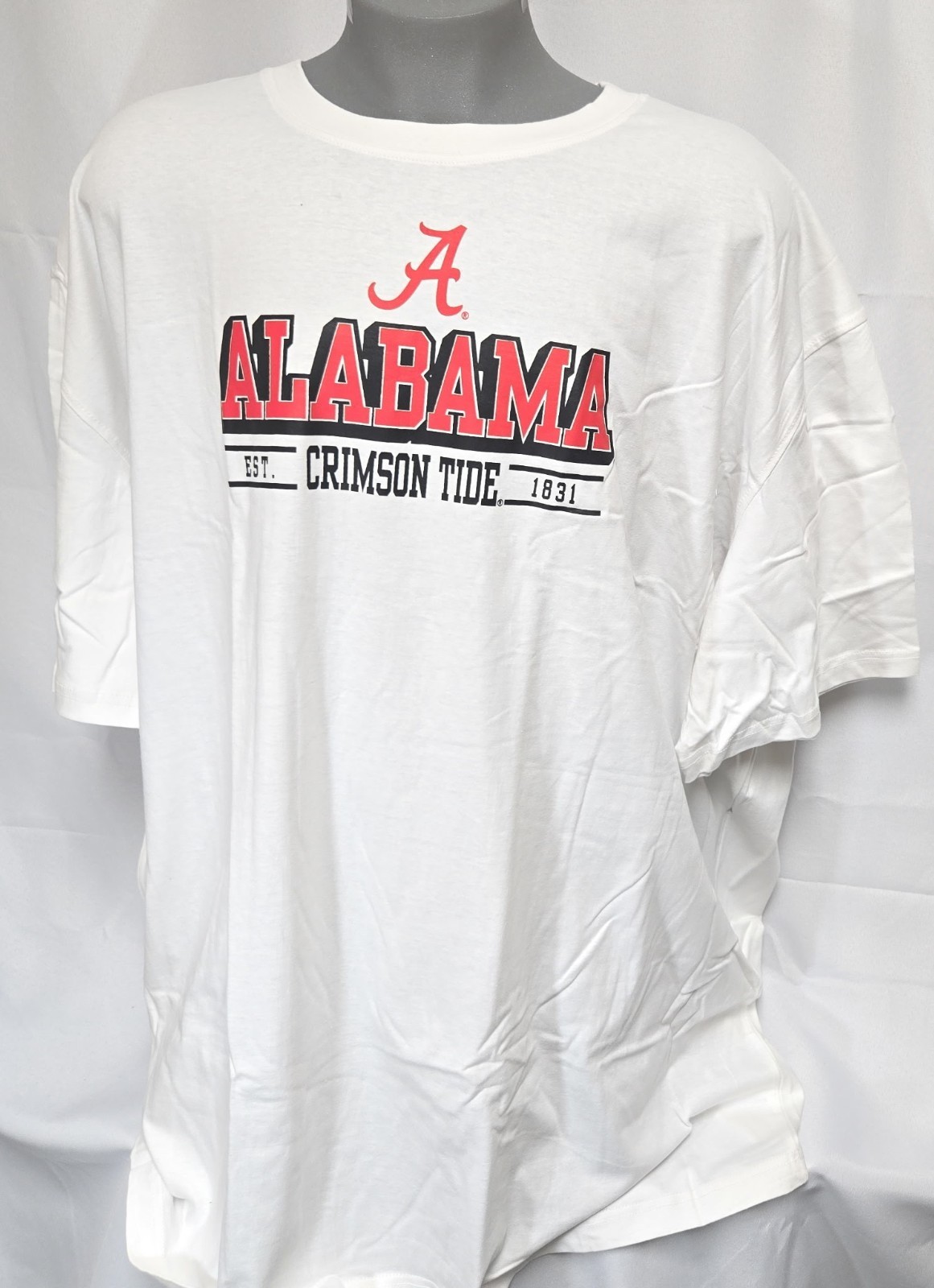 Mens Fanatics Univ Alabama Crimson Tide NCAA White Big & Tall Tee Shirt