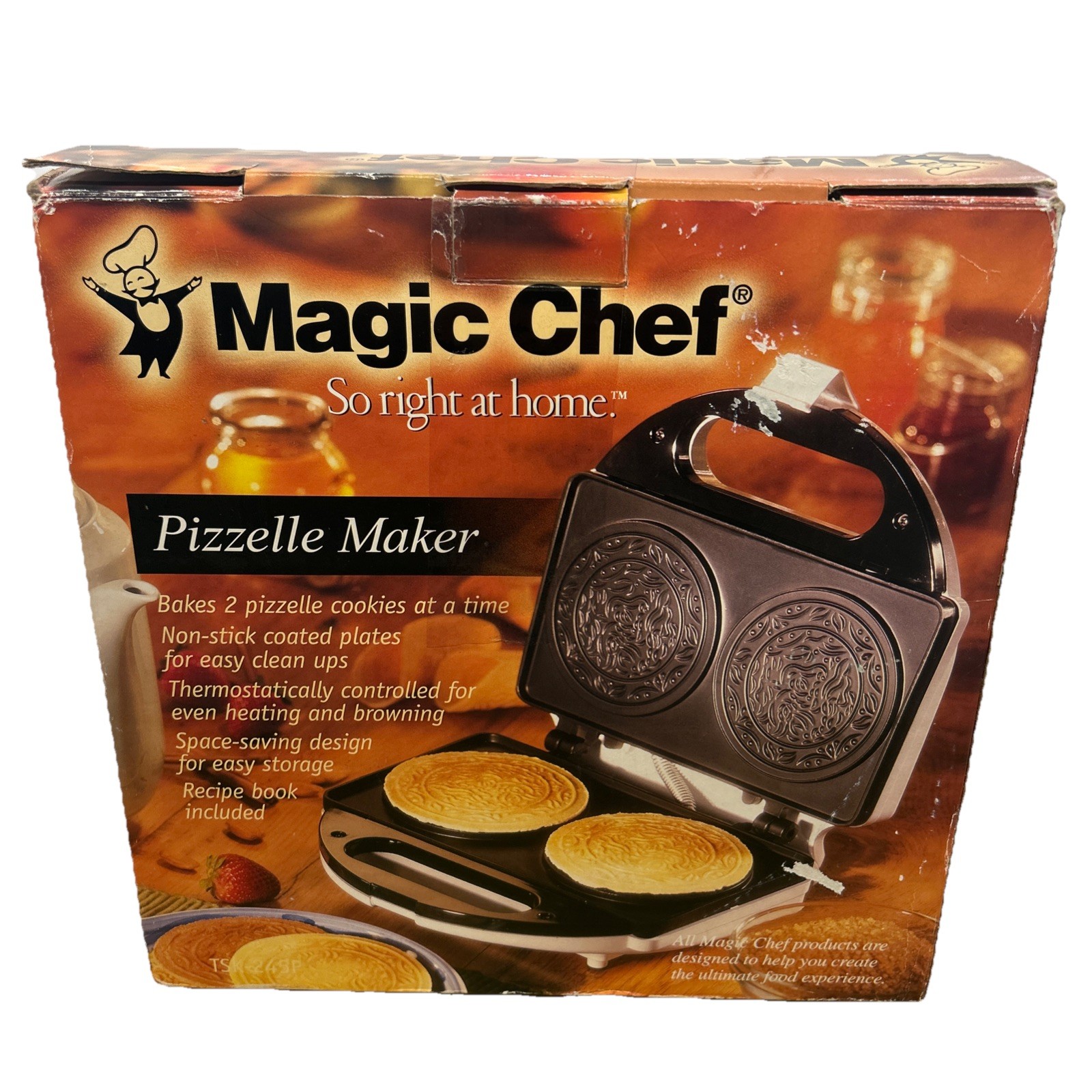 Magic Chef Pizzelle Electric Italian Cookie Maker TSK-245P Nonstick Space Saving