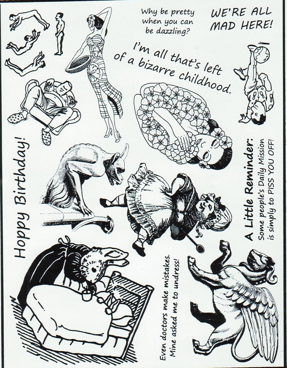 Unmounted Rubber Stamp Plate, Unmounted/Uncut Pink Rubber Stamps