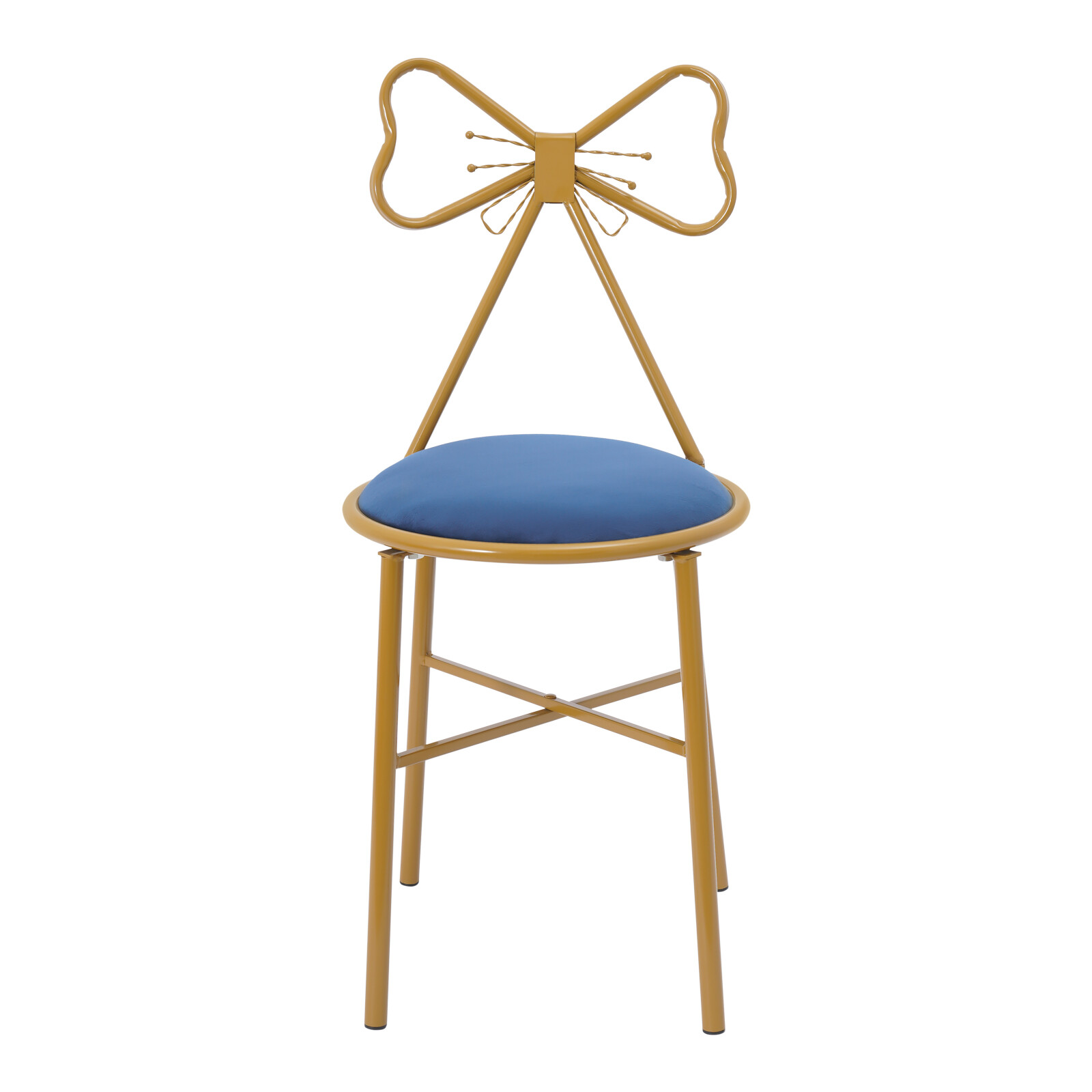 Modern Bedroom Velvet Butterfly-Shaped Backrest Chair Makeup Stool Floor Chair