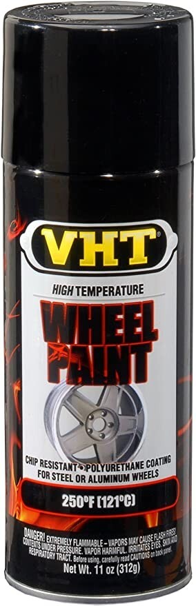 Rim Paint Black Can For Wheel Aluminum High Heat Steel Gloss Spray Auto Car 11oz