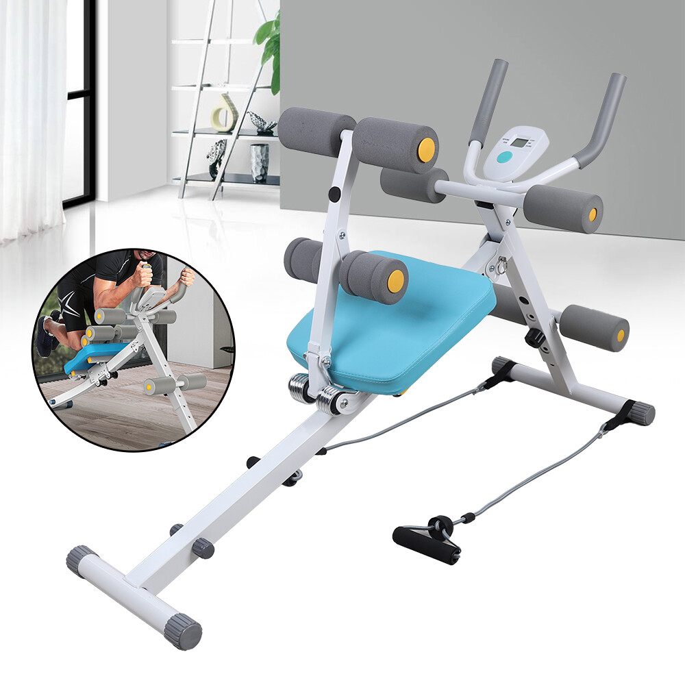 2-in-1 Adjustable Ab Trainer Machine - Foldable Sit-Up Bench, 330lbs Capacity