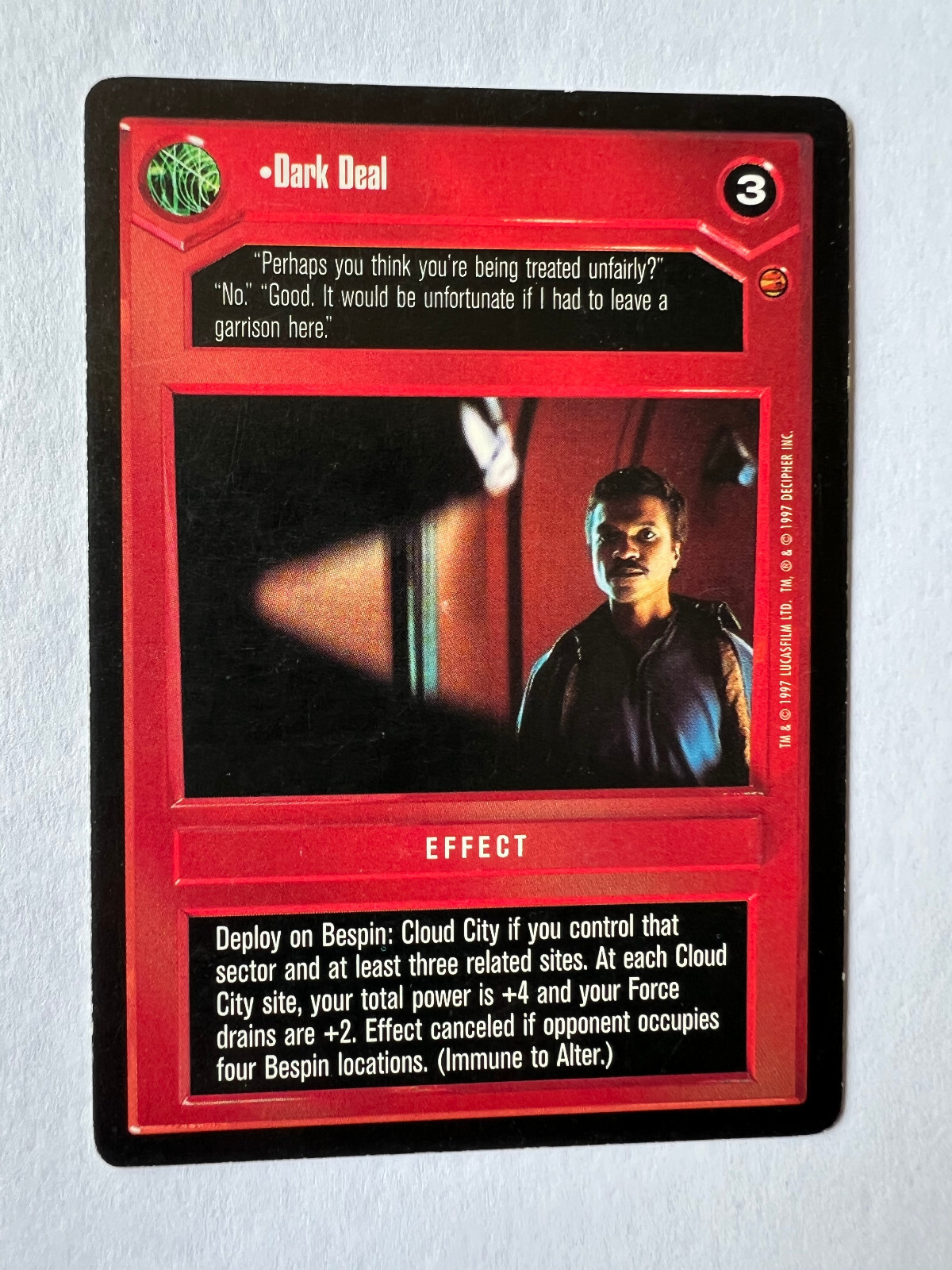 Star Wars CCG Dark Deal - Cloud City SWCCG NM/LP FS Eligible Dollar Rare