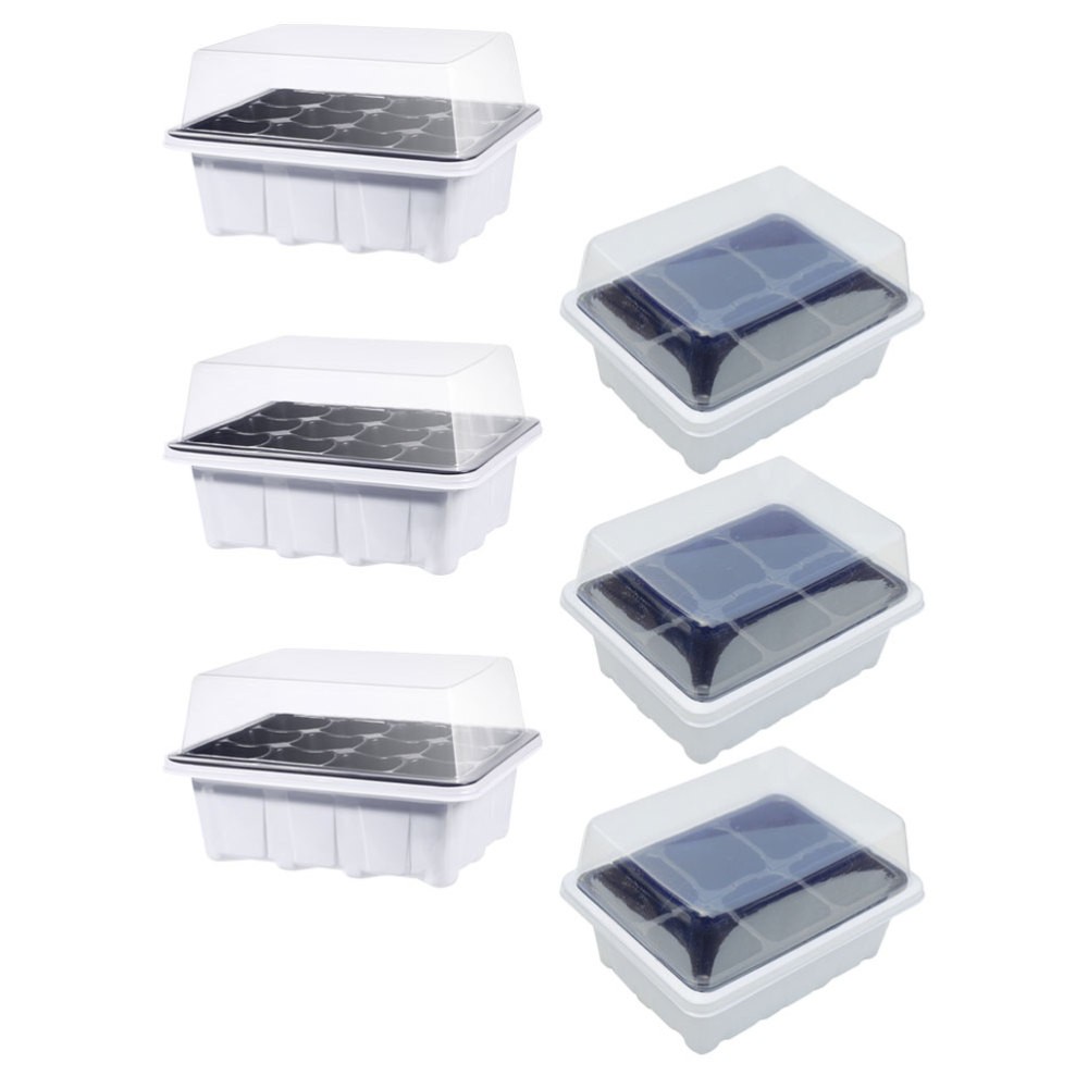 6 Pcs Gardening Plant Growing Trays Plastic Starter Boxes for Nursery
