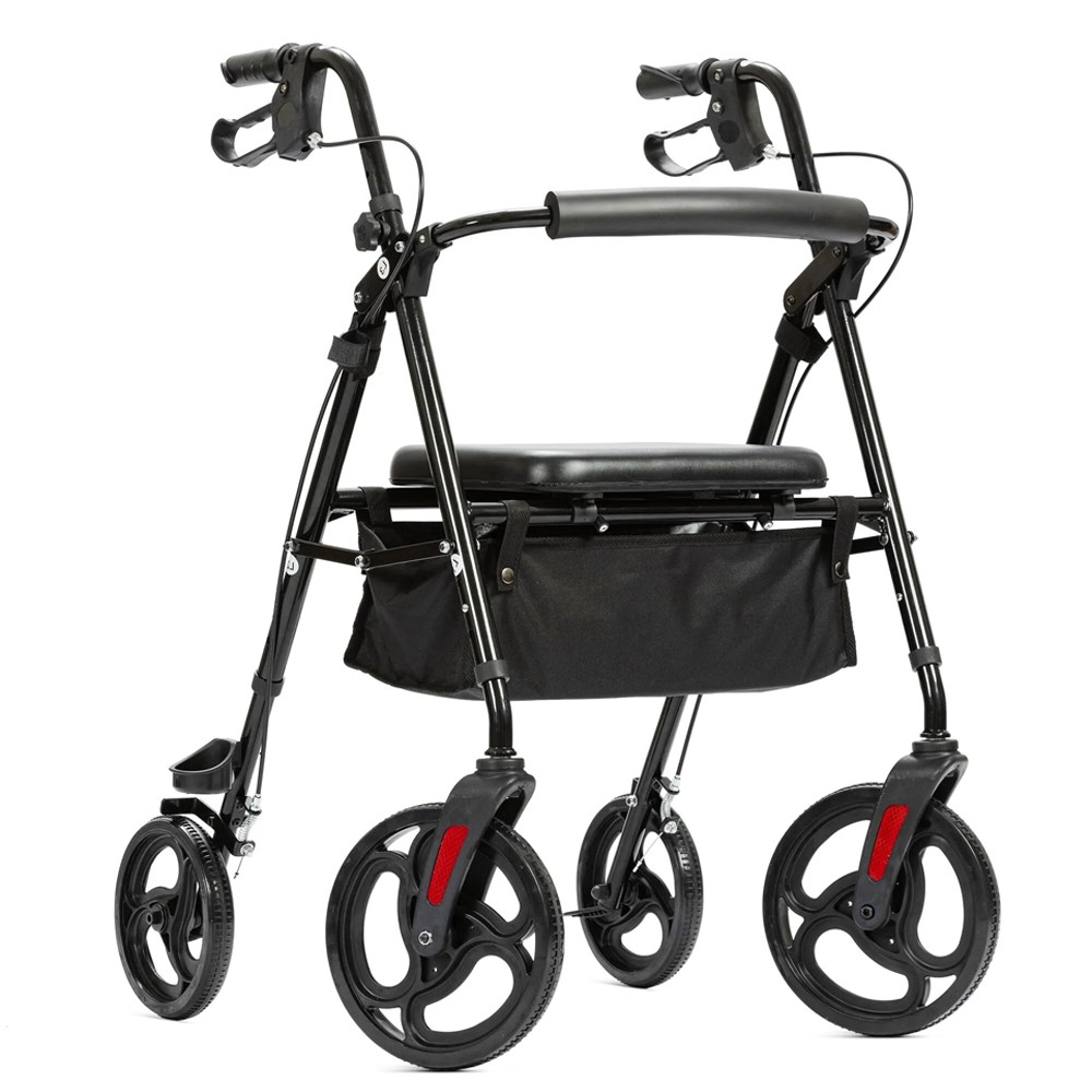 OEM ELENKER Deluxe Medical Mobility Rollator Walker Chair 10" Wheel Seat Arms US