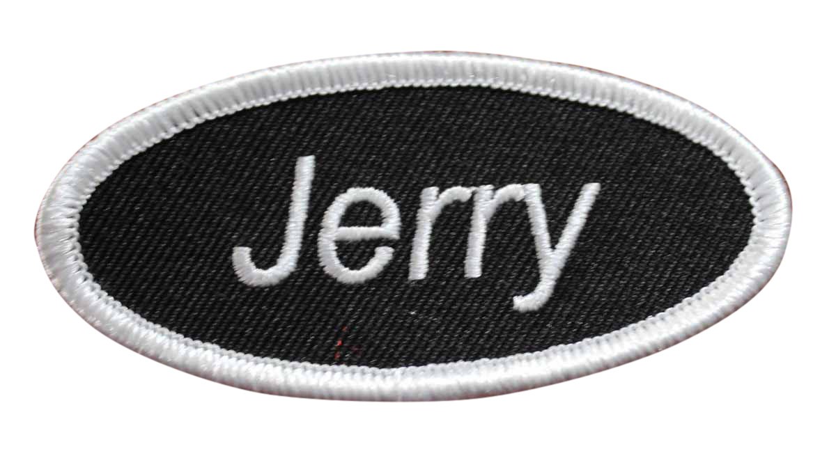 Jerry Name Tag Embroidered Iron On Applique Patch - Uniform Badge 154-U