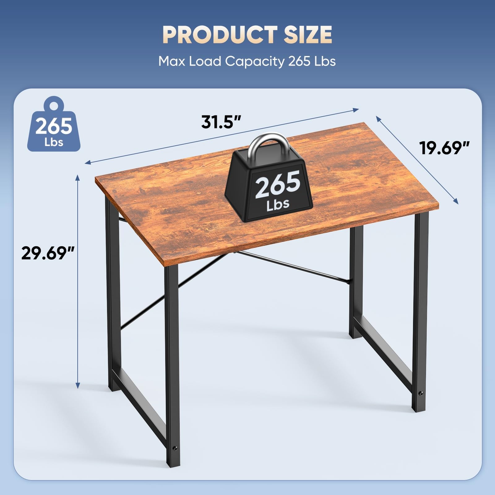 DUMOS 31 Inch Small Computer Desk for Home Office, Modern Study Writing Gamin...